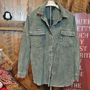 Olive Corduroy Utility Jacket